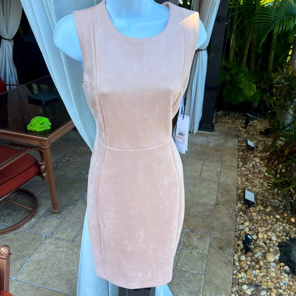 CALVIN KLEIN Petite Faux-Suede Sheath Dress 10P - Picture 13 of 16